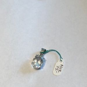 Silver and white quartz drop pendant